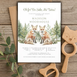 För Fox Sake Det är Twillingar Baby Shower-inbjuda Inbjudningar