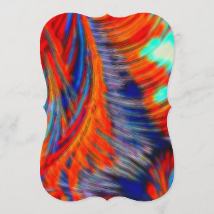 För FractalTie för röda blått orange färg Inbjudningar