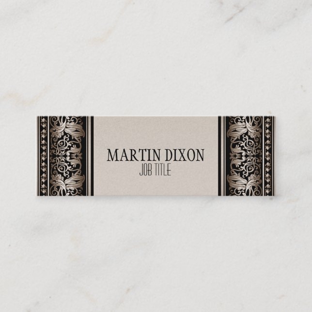 För fransk modernt slankt kalla kamelbrunt för mini visitkort (Framsida)