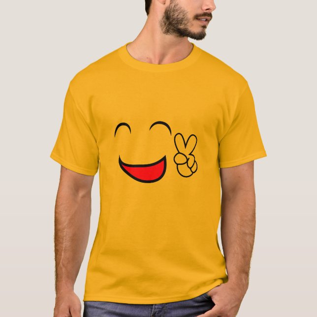 För fred för Emoticongrupp ut dräkt Tee Shirt (Framsida)