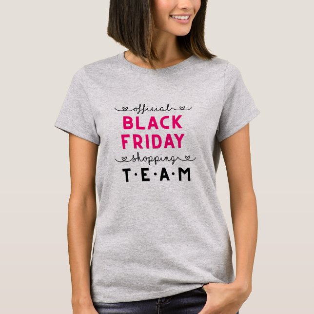 För fredagshopping för officiell svart besättning t shirt (Framsida)
