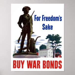 För Freedom's Sake Buy Krig Bonds - WWII Poster