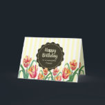 För Friend on Birthday Gult Parrot Tulips Flower Kort<br><div class="desc">Baserat på min vattenfärgsillustration av gult parrot-tulpaner. Den vackra botaniska illustrationen av papegoja i multifärgad vår med sin pulserande gult och orange färg,  ger glädje och hopp till vår-säsongen. Checka ut min samling för matchande artiklar:)</div>
