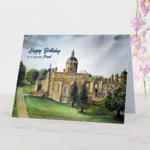 För Friend på Birthday Castle Howard York Painting Kort
