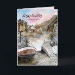 För Friend på Birthday Staithes England Watercolor Kort<br><div class="desc">Skicka dina meddelanden med det här exekutiva hälsningskortet som skildrar vattenfärgsmålning av mig själv, Farida Greenfield. Intrång i kortet är en lovande detaljerad beskrivning av den traditionella fiskesamhället Staithes i North Yorkshire i England. Hösten andas liv in kvaint stenhus, mysiga bomber och ödmjuka båtar som tillför karaktär och värme till...</div>