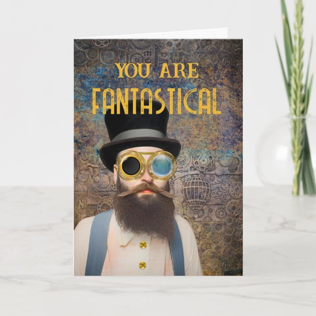 För Friend Steampunk Vänskapsdag Kort (Framsida)