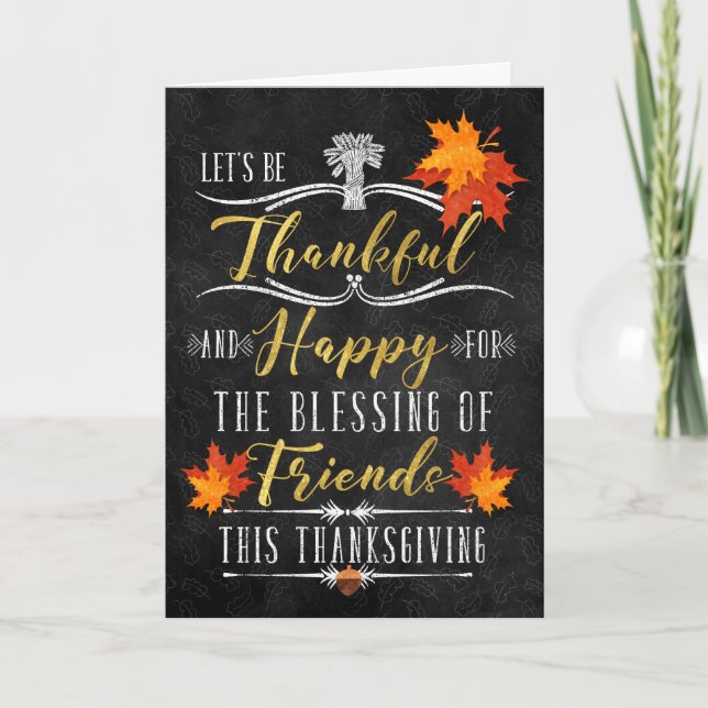 för Friend Thanksgiving Blessings-kalkpanel Helgkort (Framsida)