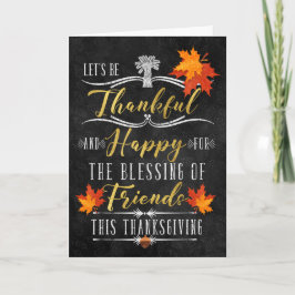 för Friend Thanksgiving Blessings-kalkpanel Helgkort