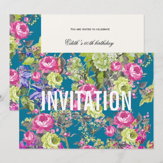 För frihetstil | för stuga trädgårds- inbjudan för (Fram/baksida)