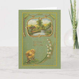 För Fröhliche Ostern för vintage tyskt kort påsk