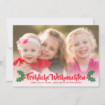För Fröhliche Weihnachten för jul tyskt kort foto