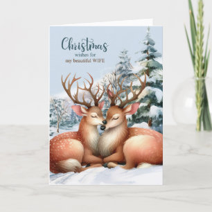 För frun på Romantic Reindeer jul Helgkort