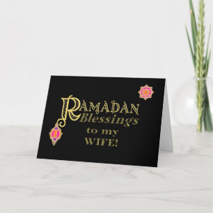 För frun Ramadan Blessings Guld på Black Kort