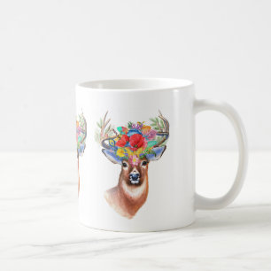 För fullvuxen hankronhjortkaffe för bohemiskt te kaffemugg