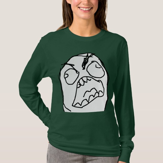 För Fuu Fuuu för ursinnegrabb ilsket ansikte Meme Tee Shirt (Framsida)
