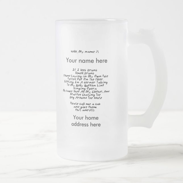 För fylleristmugg frostat ölglas (Höger)