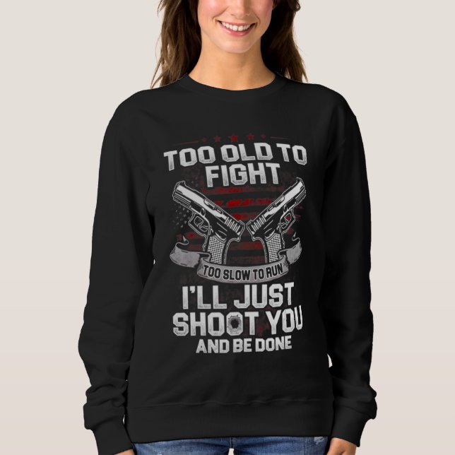 För gammal för att kämpa för långsamt mot Springa. T Shirt (Framsida)