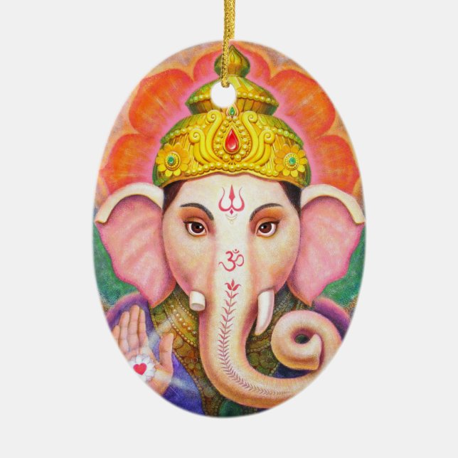 För Ganesha för elefantBuddha konst prydnad jul Julgransprydnad Keramik (Framsidan)