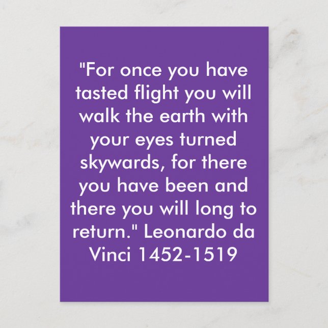 "För gång har du testat flygningen... Vykort (Framsida)