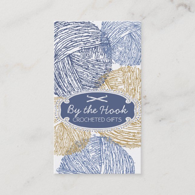 För garnbollar för hand plockade luddiga krokar visitkort (Framsida)
