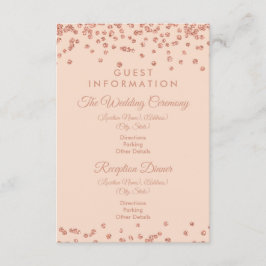  för gästinformation Ro Guld Glitter Konfetti Tilläggskort