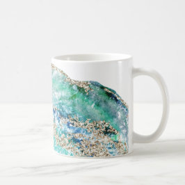För Geode för *~*vattenfärgAgate guld- glitter Kaffemugg