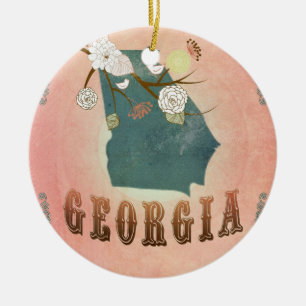 För Georgia för modern vintage persika för past Julgransprydnad Keramik