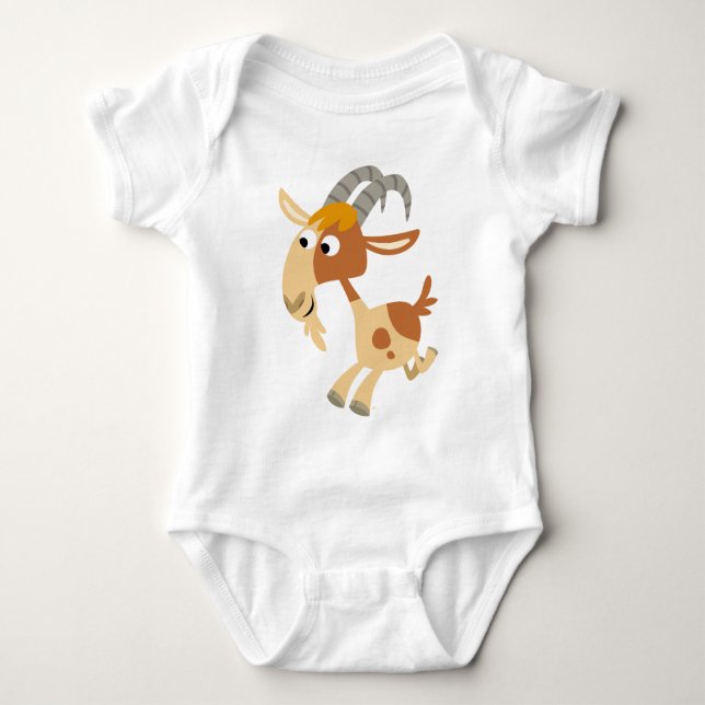 För getbaby för gullig tecknad rinnande dräkt tee shirt (Framsida)