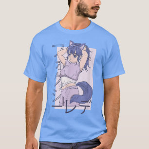 För Girl Anime Japansk Design Girl med Svan 1426 T Shirt