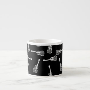 För gitarrdesign för svart & för vit Themed Espressomugg