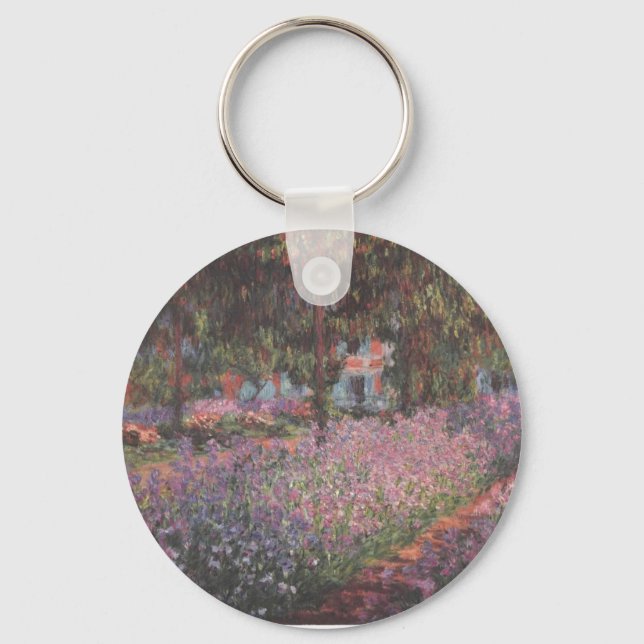 För Giverny för trädgård för Monet blommakonstnär Nyckelring (Framsida)