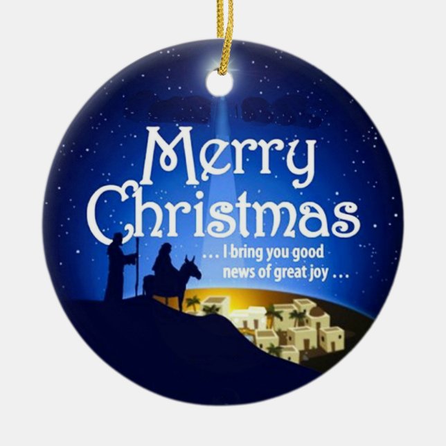 För glädjeLuke för god jul underbar prydnad 2:10 Julgransprydnad Keramik (Framsidan)