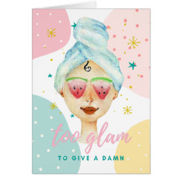 För glam mot Ge en dammmunk, en cute Beauty Memine Hälsningskort