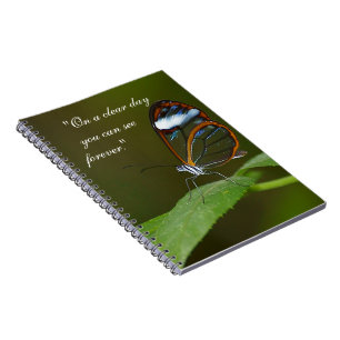 För Glasswing "på för en klar dag" design fjäril Anteckningsbok