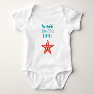 För glimt nautiska stjärnablått & korall lite t shirt