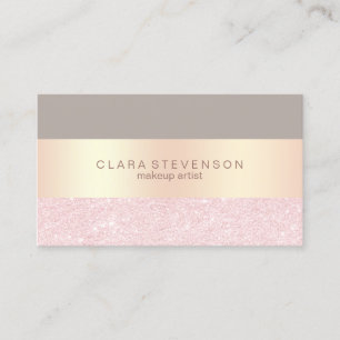 För glitter- & grå färgmakeup för elegant rosa visitkort