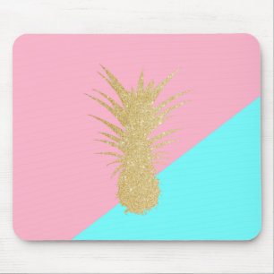 för glitterananas för elegant sommar guld- mint musmatta