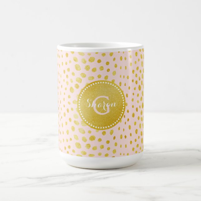 För glittercheetah för chic rosa faux guld- mugg (Center)