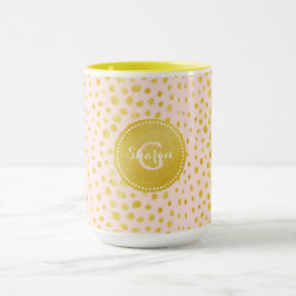 För glittercheetah för chic rosa faux guld- mugg