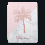 För glitterhandflatan för elegant flickaktigt rosa iPad pro skydd<br><div class="desc">Rosa guld- glitterhandflatan för moderiktig och stilfull faux,  pastellfärgade rosor & kvarter för vitmarmorfärg.</div>