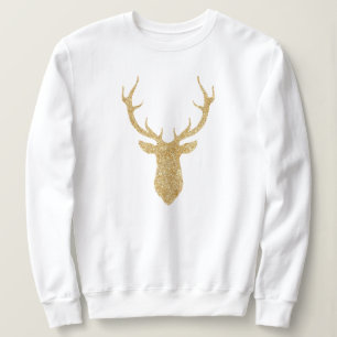 För glitterjul för Faux guld- hjort T-shirt