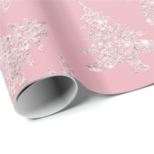 För glitterjulgran för elegant rosa guld- mönst presentpapper