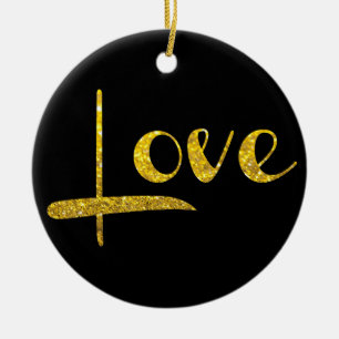 För glitterkärlek för *~* guld- prydnad julgransprydnad keramik