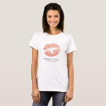För glitterläppar för chic rosa guld- konstnär för t shirt<br><div class="desc">För glitterläppar för chic rosa guld- konstnär för Makeup</div>