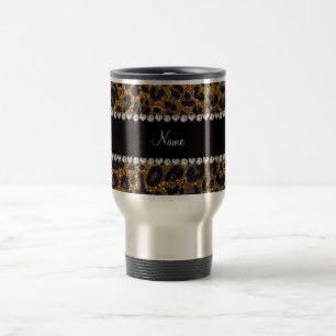 För glitterleopard för anpassningsbar känt guld resemugg