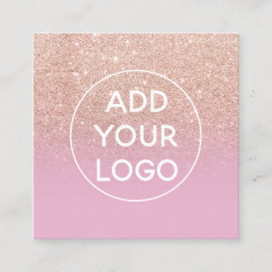 För glitterlila för beställnings- logotyp moder fyrkantigt visitkort