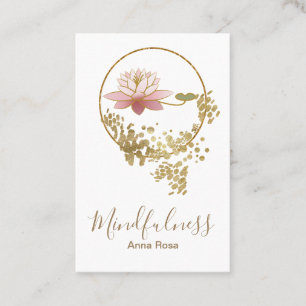 För glitterlotusblomma för *~* guld- Mindfulness Visitkort