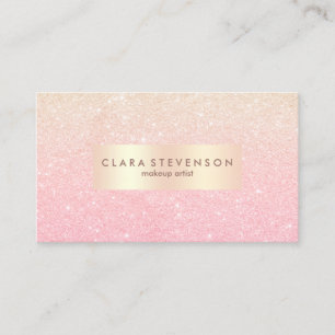För glittermakeup för elegant chick rosa guld- visitkort