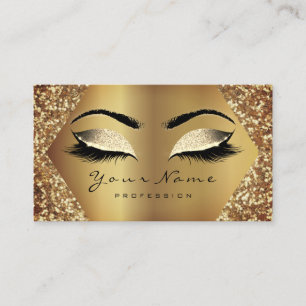 För glitterMakeup för Sepia verkställer guld- Visitkort
