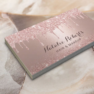För glitterMakeup för trendig rosa guld- salong Visitkort
